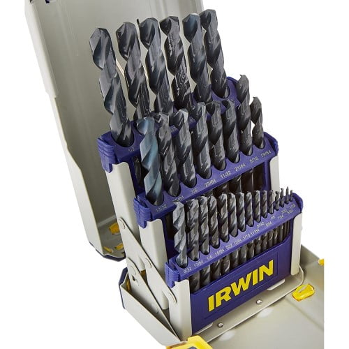 IRWIN Tools 3018004 29-Piece Black Oxide Metal Index Drill Bit Set, Pro Case