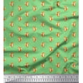 thumbnail image 1 of Soimoi Japan Crepe Satin Fabric Dot & Fox Cartoon Print Fabric by the Yard 42 Inch Wide, 1 of 1