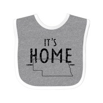 Inktastic It's Home- State of Nebraska Outline Distressed Text Boys or Girls Baby Bib