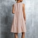 thumbnail image 4 of Vestido escalonado con cuello redondo para mujer, vestido sin mangas con dobladillo suelto, informal, elegante, liso, para fiesta, vida diaria, rosa, XL, 4 of 6