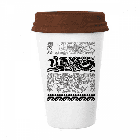 

Ancient Egypt Art Decorative Pattern Mug Coffee Drinking Glass Pottery Cerac Cup Lid