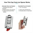 thumbnail image 4 of Cap Crack Jar Opener, Heavy Duty Stainless Steel Cap Crack Opener with Non-Slip Handle, Adjustable Can Opener for Stuck Jars, Bottles & Lids, Easy Twist Tool for Seniors, 4 of 8