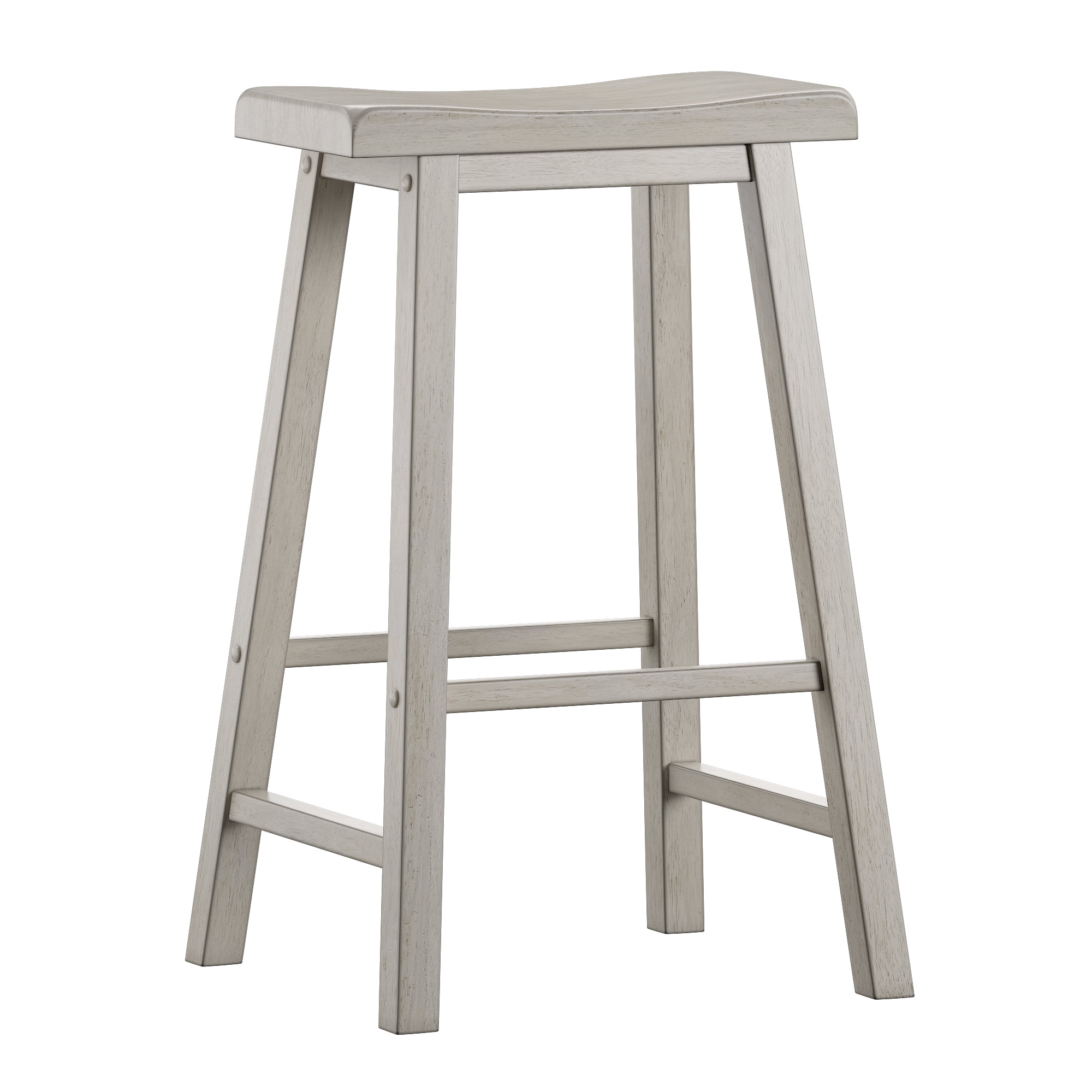 Weston Home Ashby Saddle Seat Backless Wood Barstools, Set of 2, Multiple Finishes