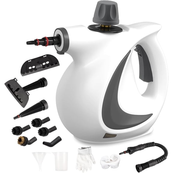 PM Handheld Steam Cleaner with 14-Piece Accessory Set, Steam Cleaner for Home Use, Portable Steamer for Cleaning Car Upholstery Tile Grout Home