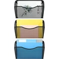 thumbnail image 1 of Casewin Wall Folder File Letter Pocket Holder (3 Pack) Metal Mesh Desk Hanging Basket Box Bin Mail A4 Size Paper Document Organizer, Storage Rack Single Slot Wall Mount for Office School Home - Black, 1 of 7