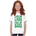 thumbnail image 5 of St Paddy's Lucky Lass Full O Sass Crewneck T Shirts Boy Girl Teen Brisco Brands S, 5 of 6