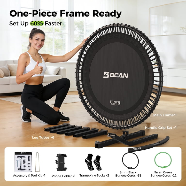 BCAN BT4 40-Inch Soft Land Pro Adult Bungee Rebounder Trampoline