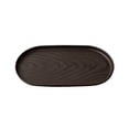thumbnail image 2 of Linnome Faux Walnut Wood Tray Reusable Plastic Rectangular Tray 3 Sizes Breakfast Fruit Coffee Tea Dessert Kitchen Patio Outdoor Decor, 2 of 6