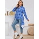 thumbnail image 4 of Tapa irregular larga a cuadros de talla grande Rosegal  Blusas Tallas Grandes, 4 of 5