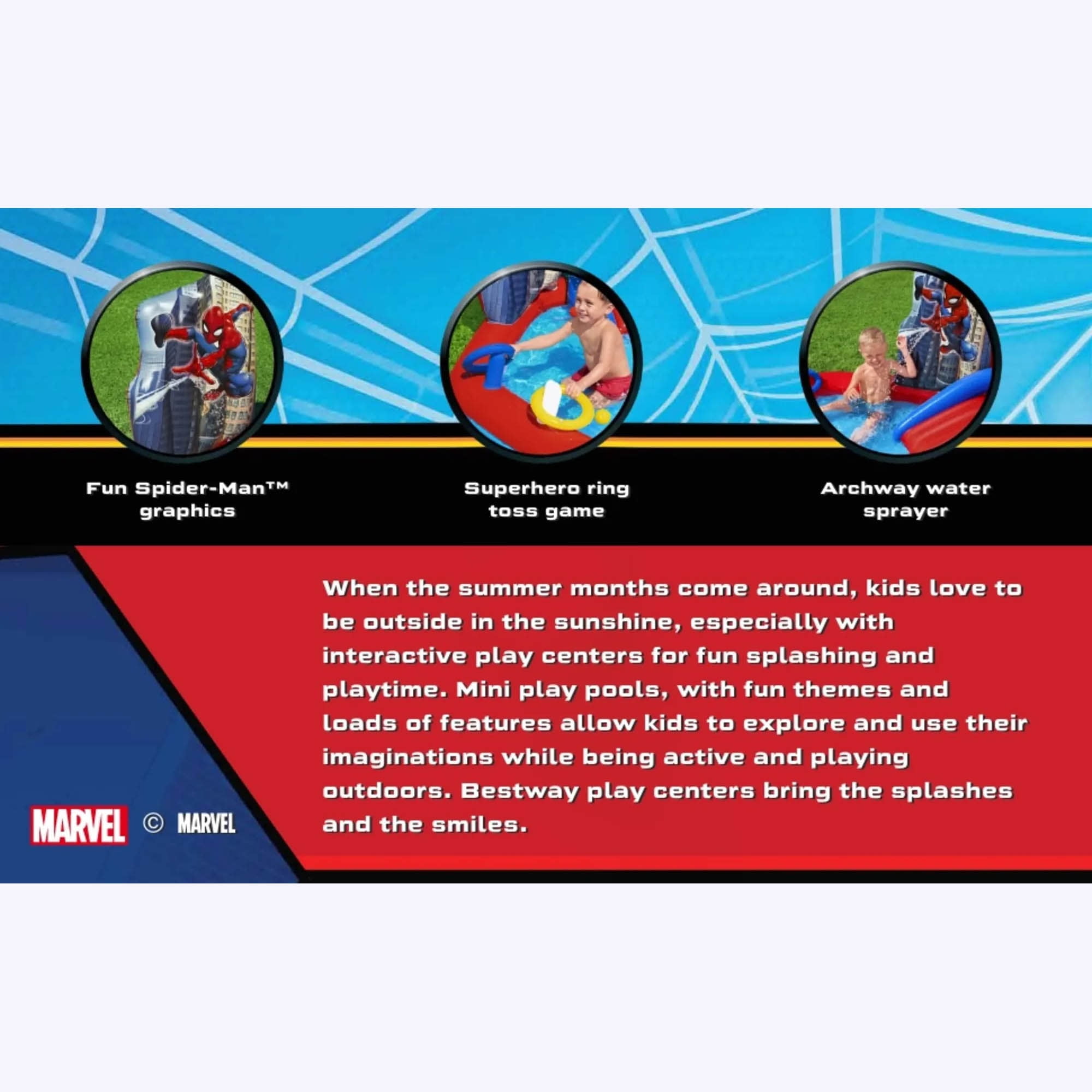 Bestway: Spider-Man Inflatable Water Play Center - 6'11