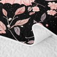 thumbnail image 5 of Homewish Halloween Pink Bat Twin Quilt Set,Floral Vine Print Twin Coverlet Set,Black Blush,2-Piece, 5 of 7