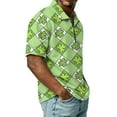 thumbnail image 4 of Men's St. Patrick's Day Shamrock Polo Shirt Short Sleeve Half Zip Casual Top, 4 of 9