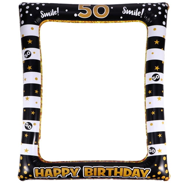 KAKOWELY 1 marco de fotos inflable para cumpleaños, accesorios para fotos de festivales, suministros para fiestas para niños de 50 años.