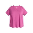 thumbnail image 5 of Terra & Sky Women's Plus Size V Neck Tee with Short Sleeves, Size 0X-4X, 5 of 5