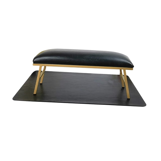 Juego de almohadas para manos y manteles individuales, accesorios para decoración de uñas, almohadilla antideslizante para brazo y muñeca. Negro