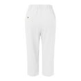 thumbnail image 4 of Baqcunre Linen Pants Women Lace Up Trouser Pant Casual Baggy Elastic Waist Trouser Wide Leg Pant With Pocket Fashion Pant Sweatpants Womens Pants White M, 4 of 4