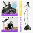 thumbnail image 5 of Standing Garment Steamer, 1500W Powerful Steamer for Clothes with Roll Wheels, Heats in 45 Seconds, 1.7L Water Tank for 55 Min Continuous Steaming, Professional Wrinkle Remover, 5 of 7