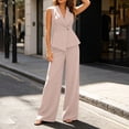 thumbnail image 5 of Purcolt Women's 2 Piece Outfits Sleeveless Suit Vest and Wide Leg Pants Business Casual Blazer Sets Matching Work Office Outfits, 5 of 9