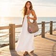 thumbnail image 4 of Crochet Tote Bag for Women, Floral Knit Purse, Boho Spring Summer Beach Handbag for Travel and Daily Use, 4 of 5