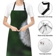 thumbnail image 6 of Lsque Dandelion Waterproof Apron Chef Aprons for Men Heavy Duty Chemical Work Apron Extra Long Grilling Aprons with Adjustable Bib Apron, 6 of 9