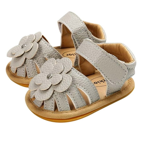 

Bescita Toddler Infant Baby Girls Leather Sandals Summer Bowknot Flats Flower Shoes