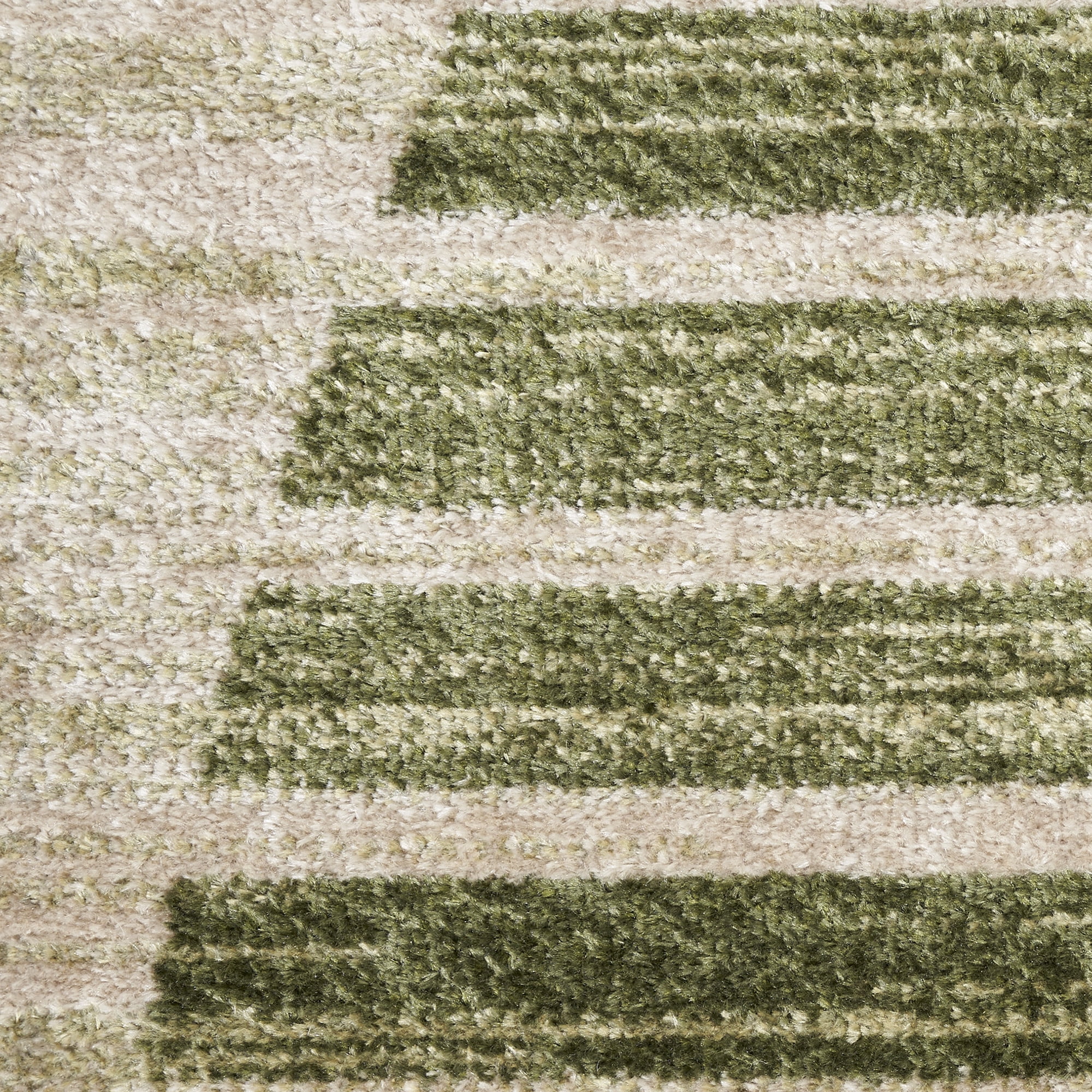 Nourison Astra Machine Washable 6'7" x 9' Ivory Olive Mid-Century Modern Indoor Rug