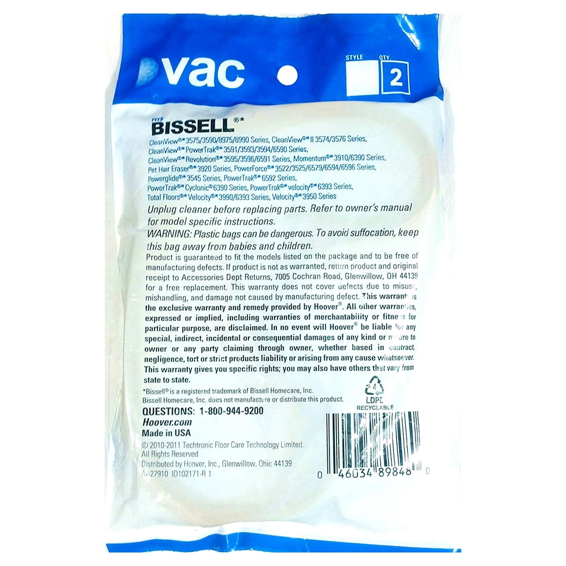 BISSELL Vacuum Style 7 9 10 12 14 Belts