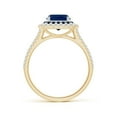 thumbnail image 2 of ANGARA Natural 1 Ct Sapphire Double Split Shank Two Tone Ring in 14K Yellow & White Gold for Women (Size-6mm) | September Birthstone, Anniversary, Jewelry Gift for Women | Natural Sapphire Ring, 2 of 8