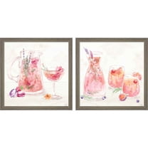 Great Art Now Classy Cocktails by Dina June, 2 Piece Framed Art Set Each 13"W x 13"H