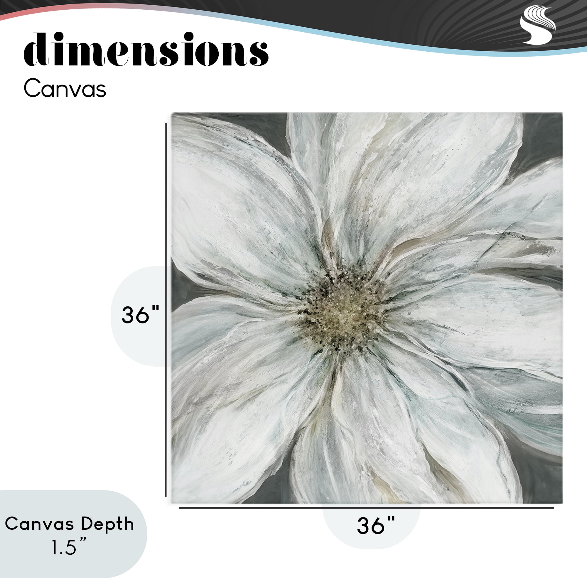 Stupell Industries Large White Flower Closeup Canvas Wall Art, design by Carol Robinson