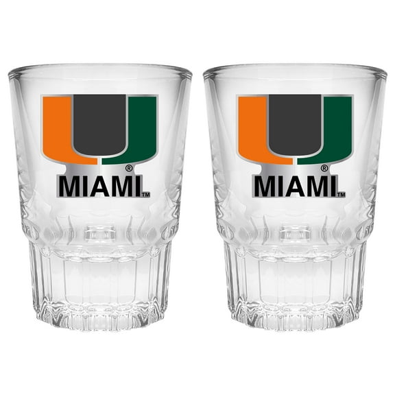 Miami Hurricanes 2-Piece Prism Shot Glass Set