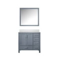 thumbnail image 3 of Jacques 36 in. W Left Offset Dark Grey Bath Vanity, White Quartz Top, and 34 in. Mirrors, 3 of 9