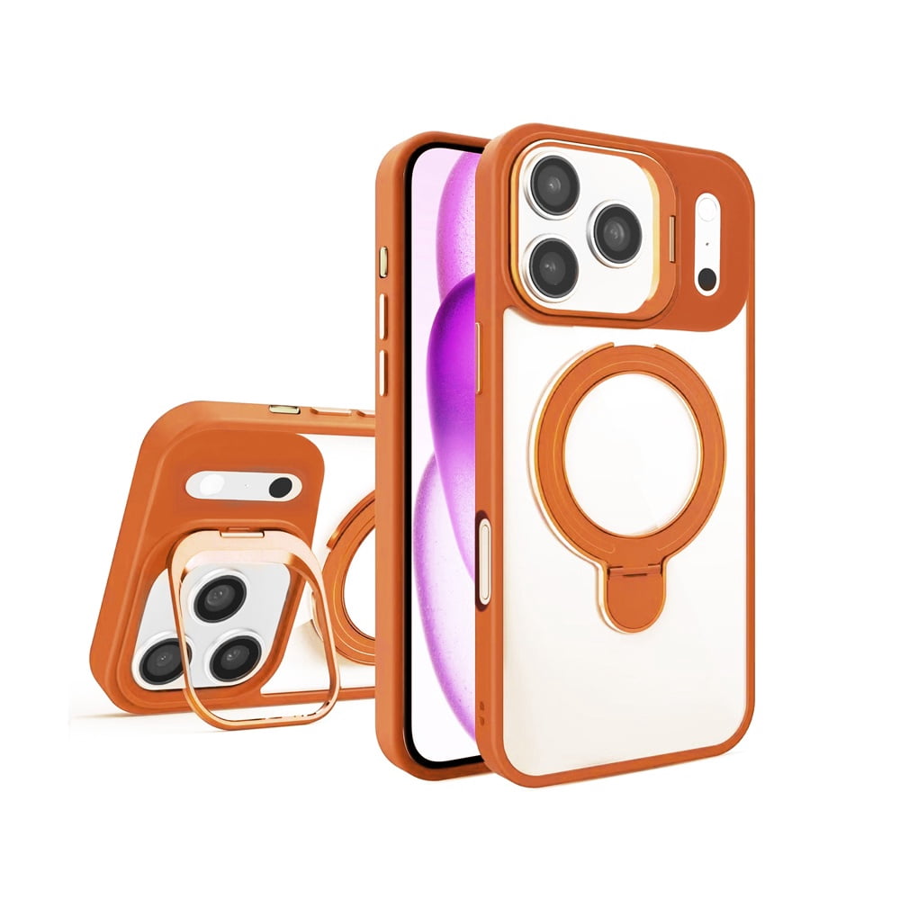 Magnetic Clear Case with 2 Kickstand & Camera Lens for iPhone 17 Pro Max