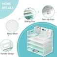 thumbnail image 2 of INTIGE 5 Trays Paper Organizer with 3 Pencil Holders-Letter Tray Desk Organzier with Handle (White), 2 of 6