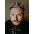 thumbnail image 2 of Corona real medieval Tiara Tiara Rey Corona Accesorio de disfraz Pieza de pelo para hombres, Plata JM, 2 of 5
