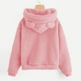 thumbnail image 5 of Winter Clothes for Girls Size 7-8 Sherpa Fleece Hoodie for Girls Cat Ears Fuzzy Warm Pullover Sweatshirt Kids Fashion Casual Loose Sweater with Pockets, 5 of 6