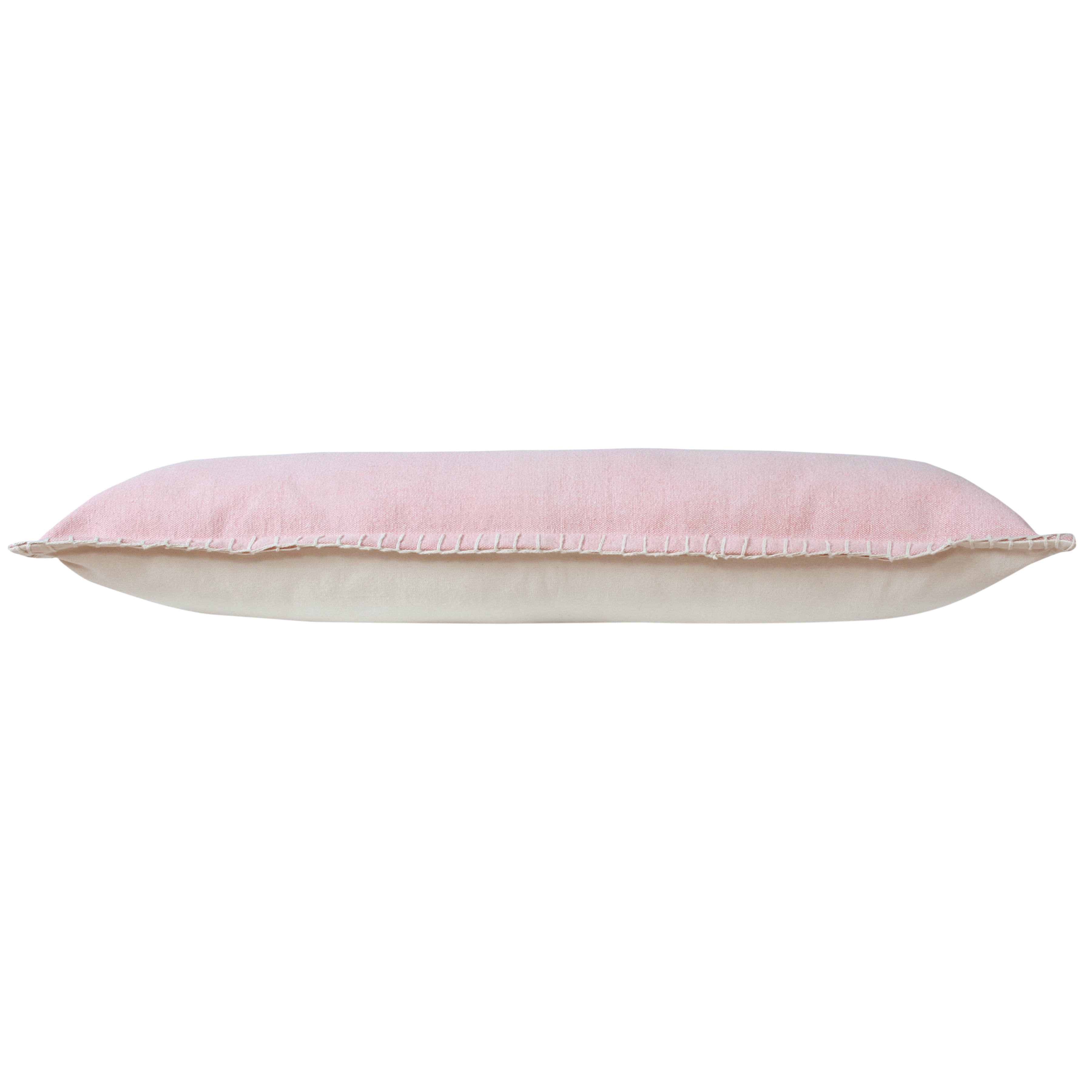 Ox Bay Wilma 14" x 36" Coral Pink Stitch Bordered Cotton Adult Decorative Throw Pillow Cover