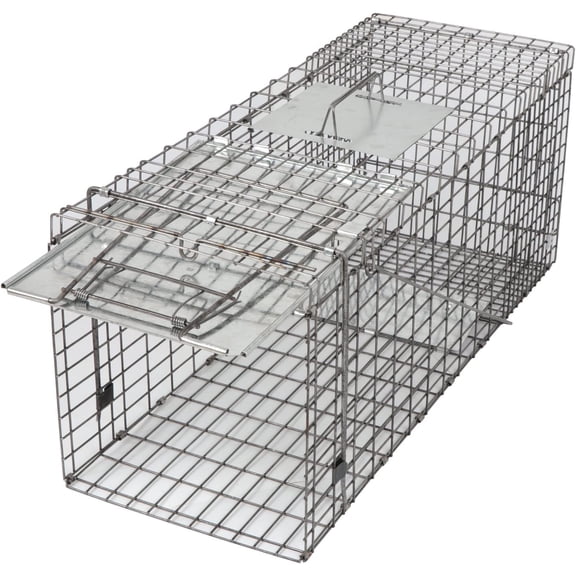 32 Inch Humane Live Animal Cage Trap w/Iron Door Steel Cage Catch Release Rodent Cage for Rabbits, Groundhog, Stray Cat, Squirrel, Raccoon, Mole, Gopher, Chicken, Opossum, Skunk, Chipmunks