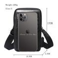 thumbnail image 2 of Bolso de teléfono negro para hombre, bolsos de negocios vintage de cuero genuino, bolsos de viaje multifuncionales, mochilas cruzadas, bolsos de mano, riñonera, 2 of 5