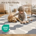 thumbnail image 4 of ODIKA 9'x12' Grey Cream Trellis Geometric Design Washable Area Rug Modern Interlocking Shapes Pattern Non-Shedding, Easy Care for Master Suite, California King, Under Bed, 4 of 7