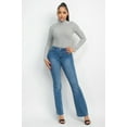 thumbnail image 2 of Saronite Basic Rayon Mock Neck Long Sleeve Top, Grey (Women's), 2 of 5