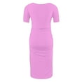 thumbnail image 4 of Pitauce Maternity Short Sleeve Bodycon Dress Pregnancy Crew Neck Side Ruched Dress Summer Casual Dresses for Daily Baby Shower, 4 of 6