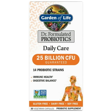 Garden of Life Dr. Formulated Men's and Women's Daily Care Probiotics for Digestive Gut Health and Immune Support, 25 Billion CFU, 30 Count