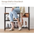 thumbnail image 4 of Coat Rack, Hall Tree with Bench and Shoe Storage, Entryway Bench with Shelves and Drawer, Organizer with Hooks, Rustic Brown, 4 of 4