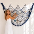 thumbnail image 4 of Fish Net Wall Decor with LED String Lights Nautical Fishing Net Hanging, Beach Themed Decoration for Bedroom Living Room Party, Durable Cloth Net with Warm Glow for Coastal Home Decor, 4 of 7