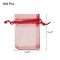 thumbnail image 2 of Uxcell 100pcs Bolsas de Organza 2x3 Pulgadas Pouches de Favor con Cordón Bolsa de Malla Roja, 2 of 7