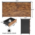 thumbnail image 4 of 6 Drawer Dresser for Bedroom, Modern Chest of Drawers Storage Cabinet with Heavy Sturdy Steel Frame for Living Room Hallway, Brown, 4 of 8