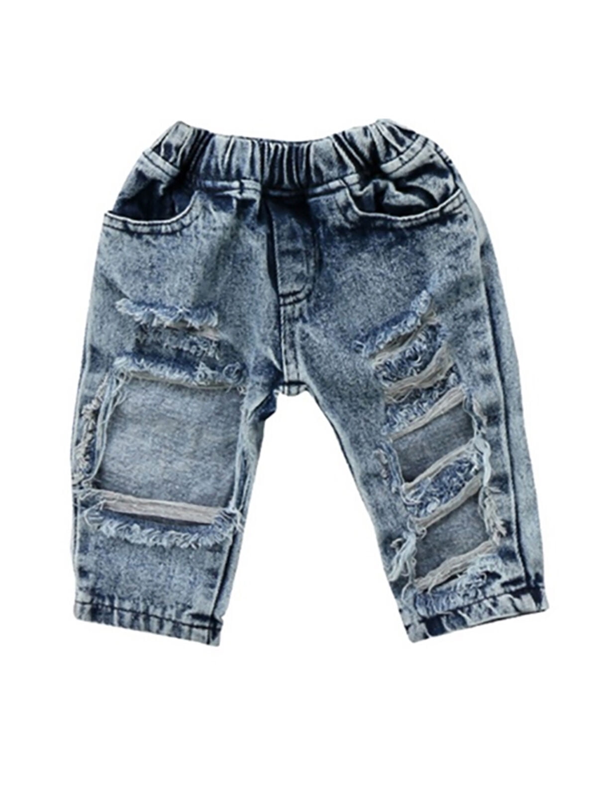 Brand New Boys Toddler Size 2T 3T 4T 5 7 Fashion Denim Moto Rip Kids Jean Pants 