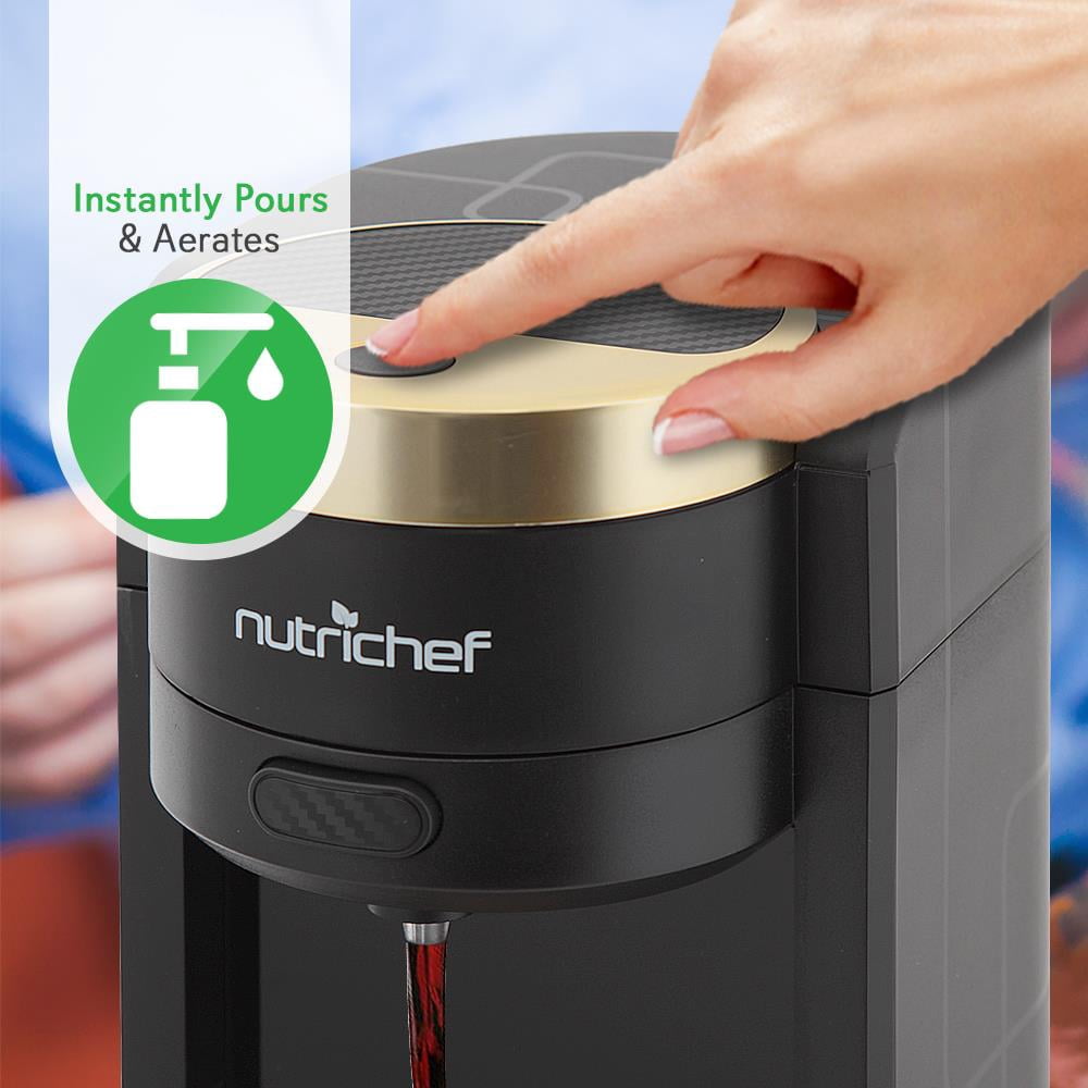 Portable Electric Automatic Wine Dispenser - Wine Aerator Pump Alcoholic Drink Server - Easy Flow, Battery Powered Liquor Operating System for Countertop, Party, Bar and More - NutriChef  PKWNARDS38