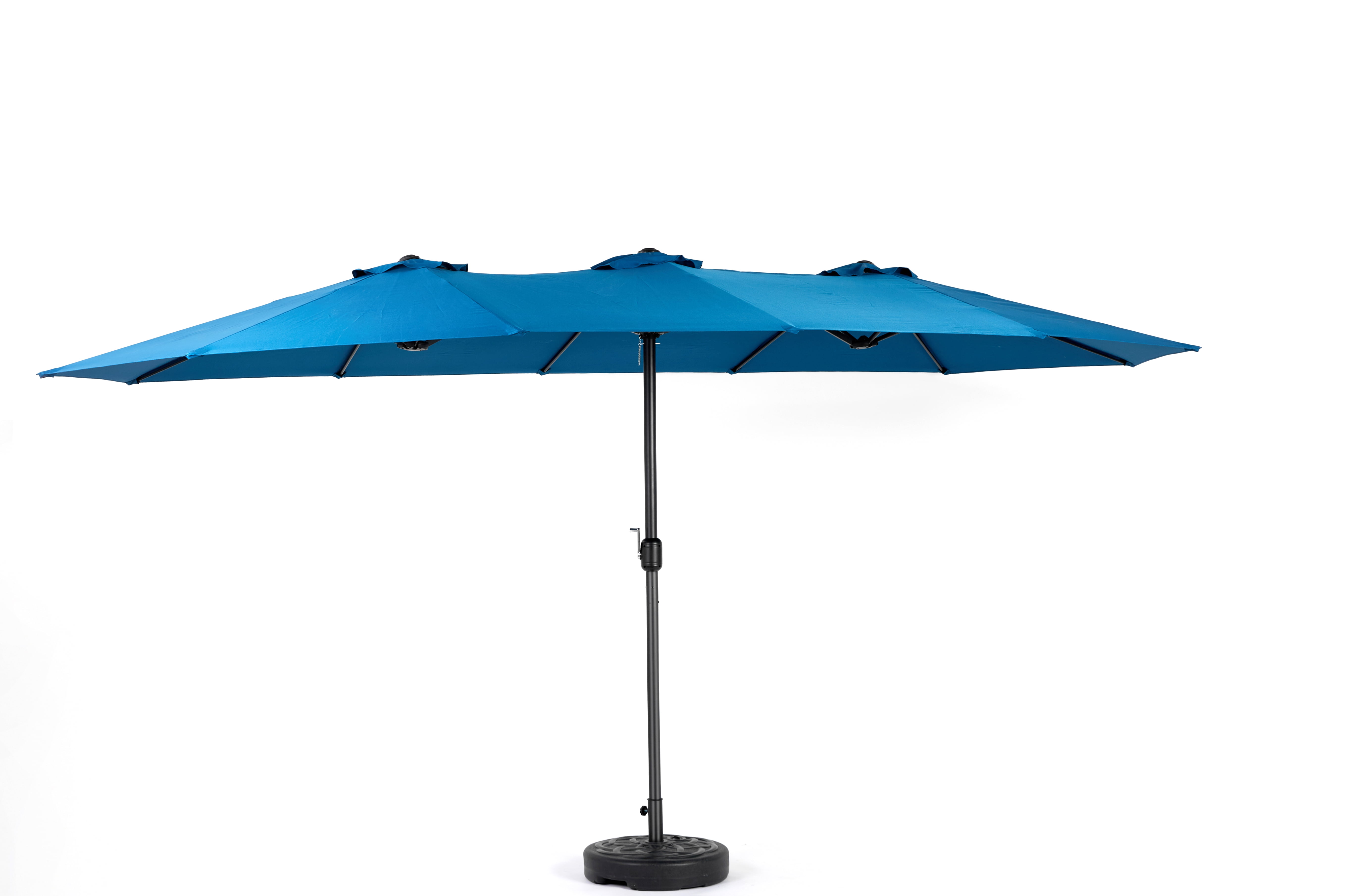 Double Sided Rectangular Outdoor Umbrella 14.8-Foot with Crank, Large Patio Umbrella for Garden and Poolside, Dark Blue